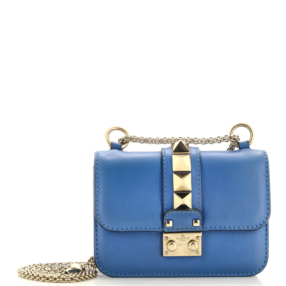 VALENTINO GARAVANI Glam Lock Shoulder Bag Leather Mini