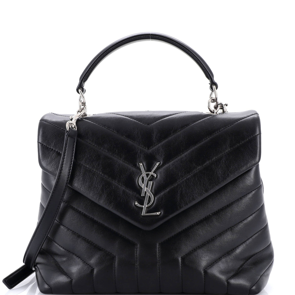 Saint Laurent LouLou Top Handle Bag Matelasse Chevron Leather Medium