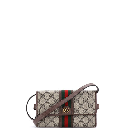 GUCCI Ophidia Trifold Wallet Crossbody Bag GG Coated Canvas Mini