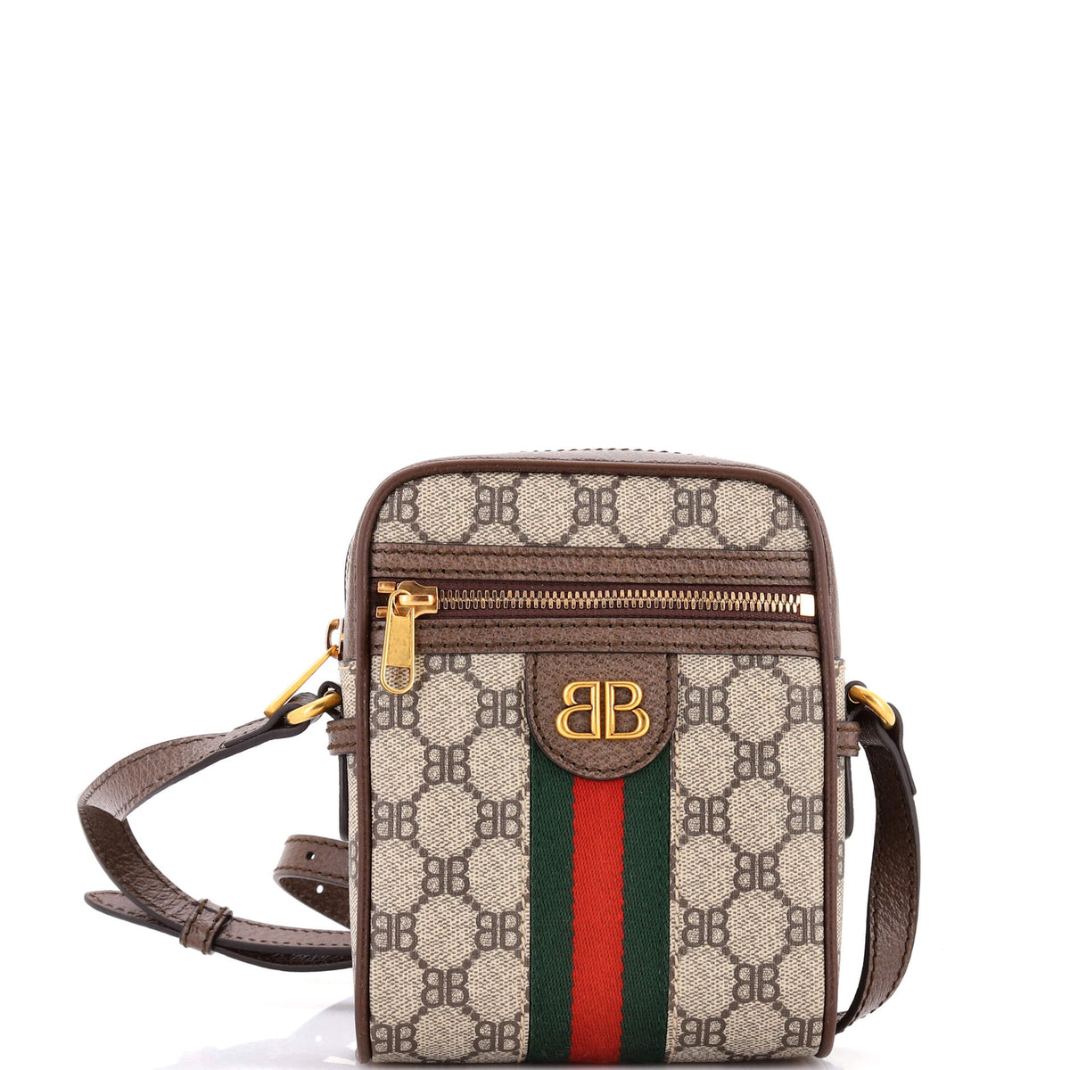 Balenciaga x Gucci The Hacker Project Zip Messenger Bag BB Coated Canvas Mini