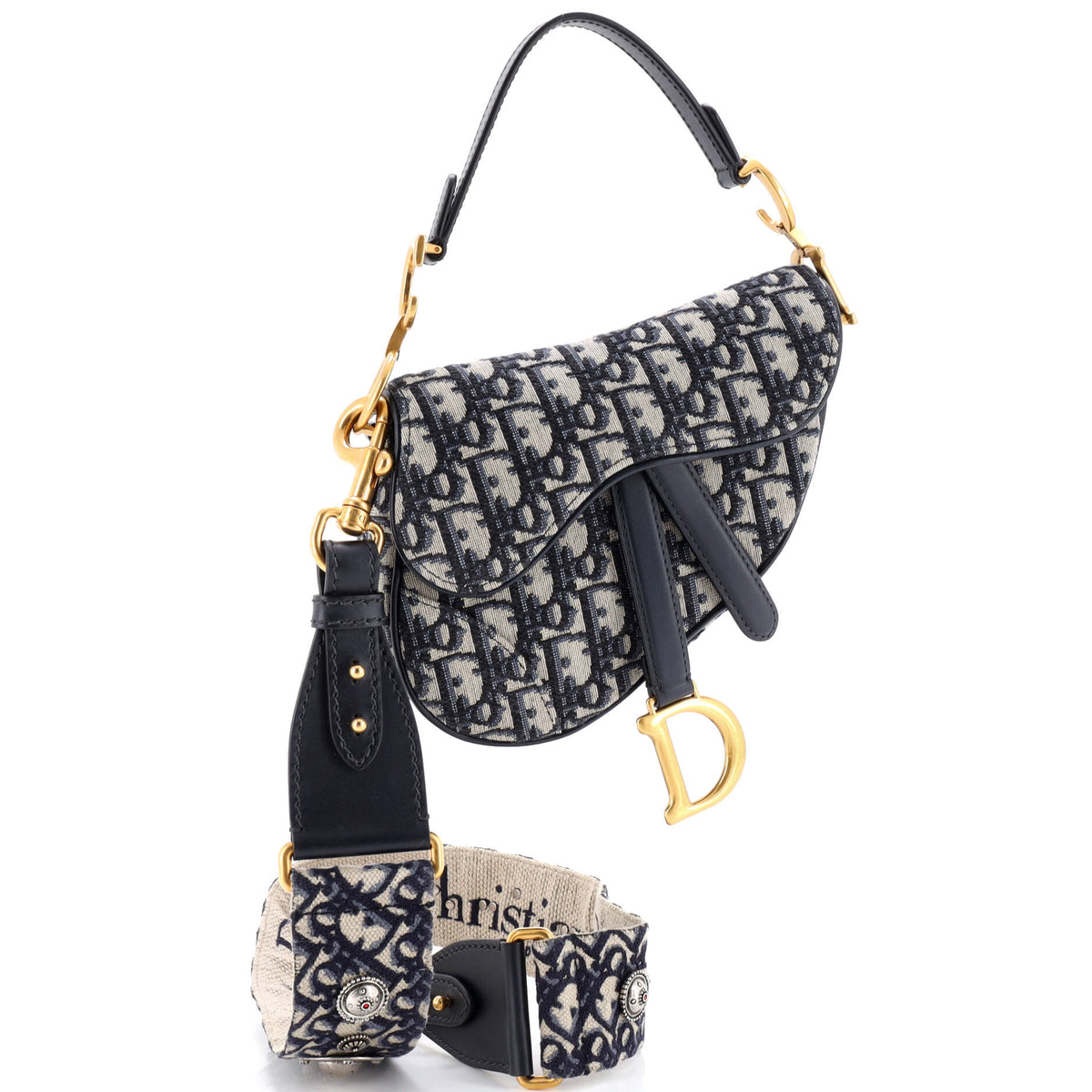 Christian Dior Saddle Handbag Oblique Canvas Mini