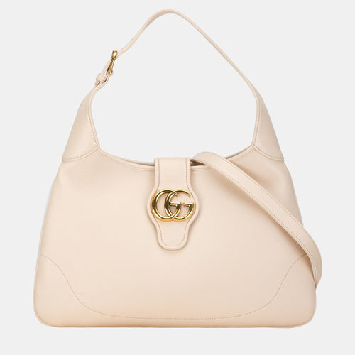 Beige Medium Leather Aphrodite Crossbody