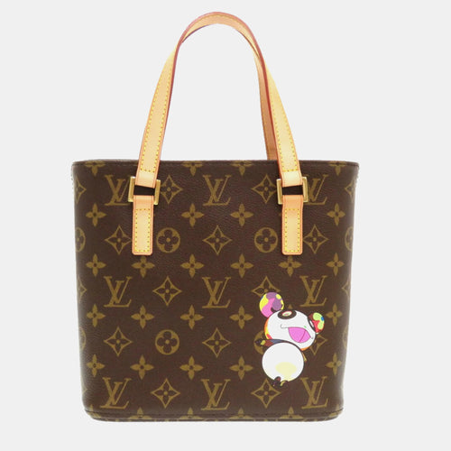 x Takashi Murakami Brown Canvas PM Vavin Tote Bag