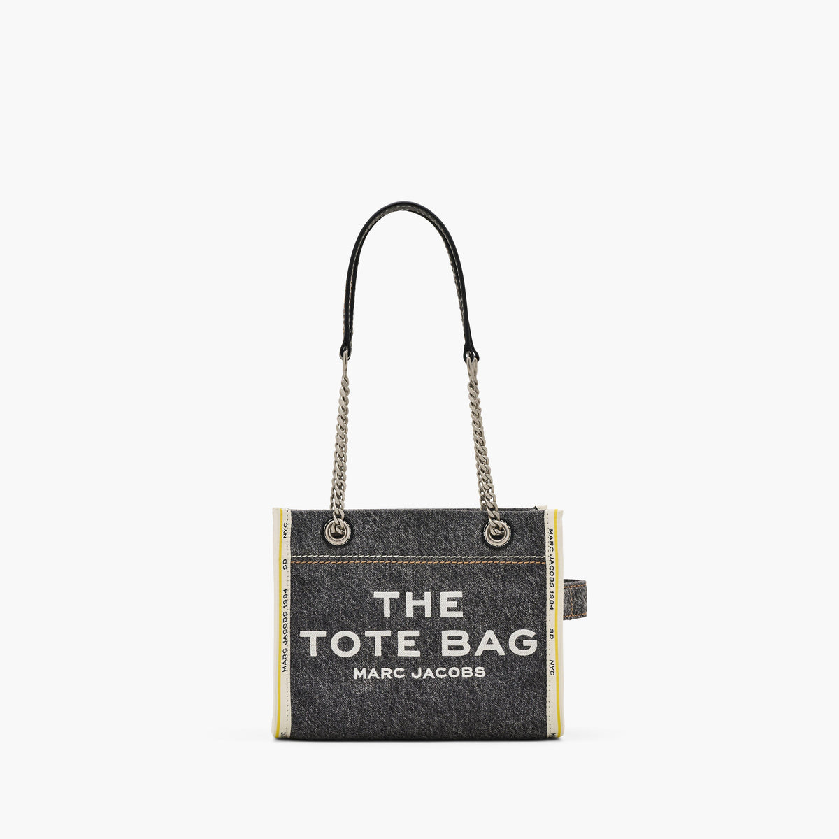 Marc Jacobs The Denim Chain Small Tote Bag in Black Wash