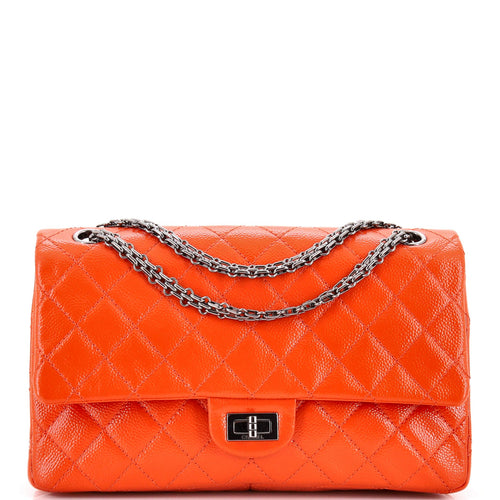 CHANEL Reissue 2.55 Flap Bag Quilted Patent Caviar 226