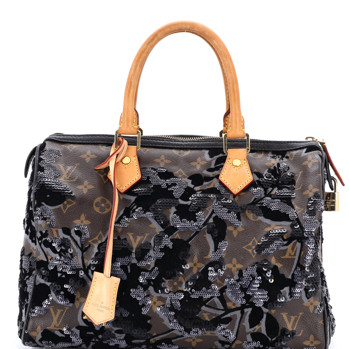 Louis Vuitton Speedy Handbag Fleur De Jais Monogram Canvas 30