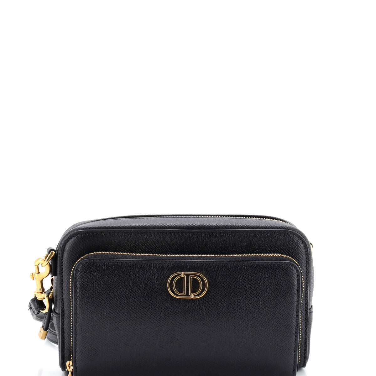 Christian Dior Caro Double Pouch Crossbody Bag Leather