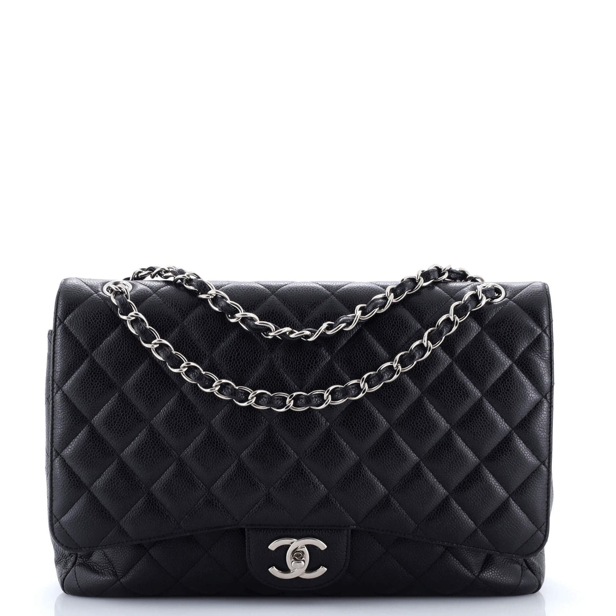 Chanel CHANEL Classic Double Flap Bag Quilted Caviar Maxi