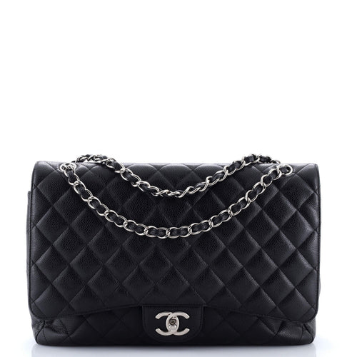 CHANEL Classic Double Flap Bag Quilted Caviar Maxi