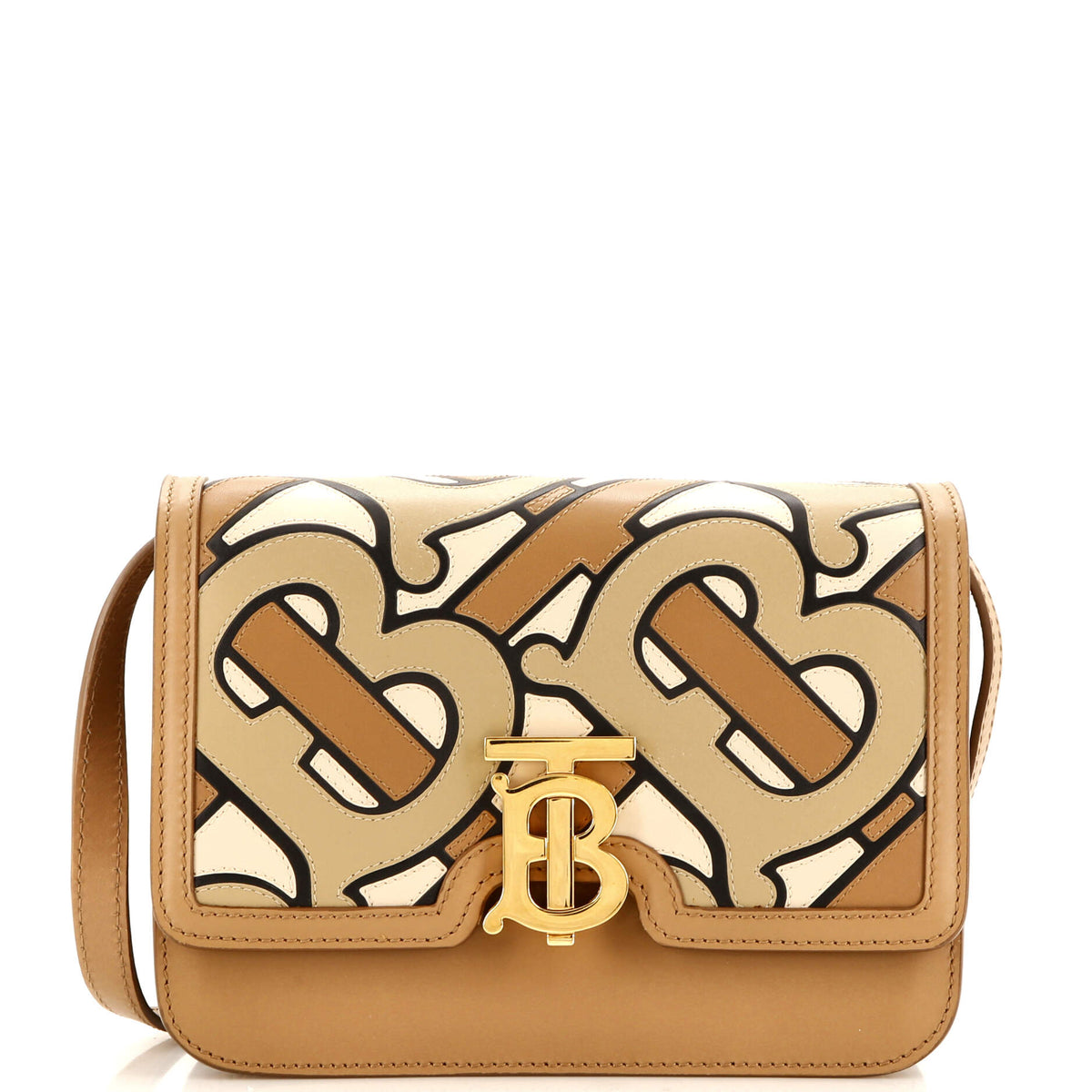 Burberry TB Flap Bag Monogram Intarsia Leather Small