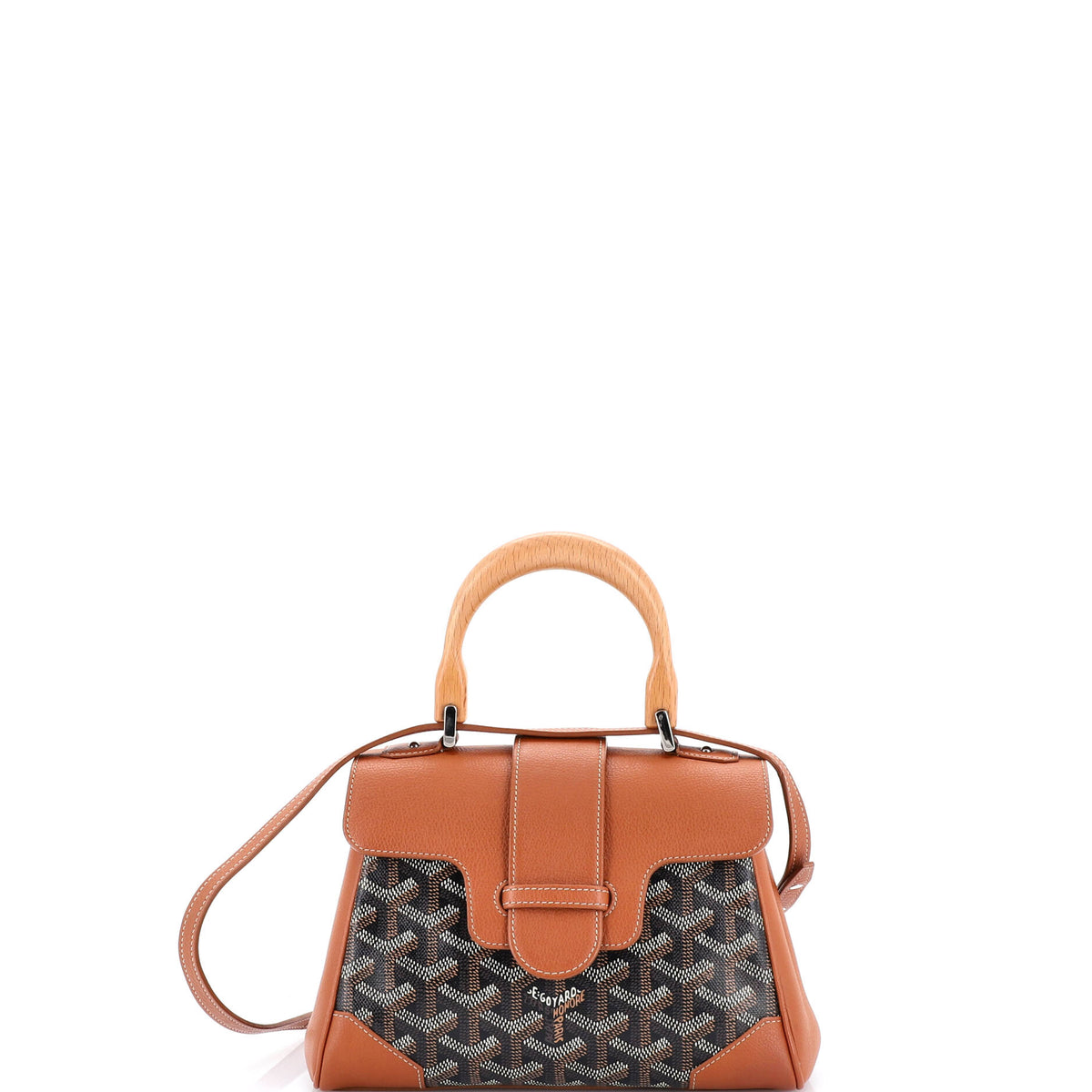 Goyard GOYARD Saigon Top Handle Bag Coated Canvas with Leather Mini