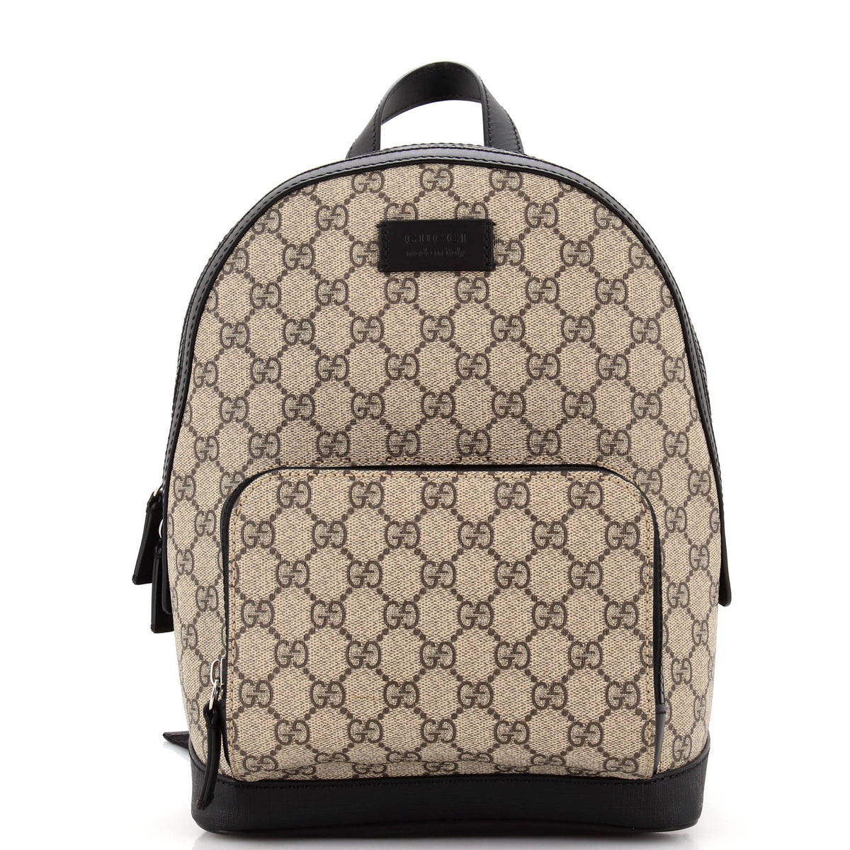 Gucci GUCCI Zip Pocket Backpack GG Coated Canvas Small