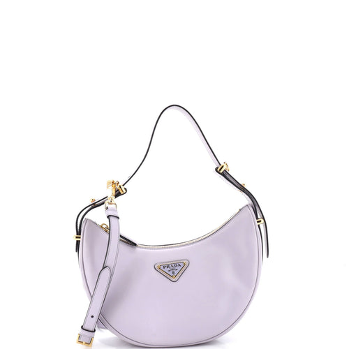 PRADA Arque Half Moon Hobo Leather Small