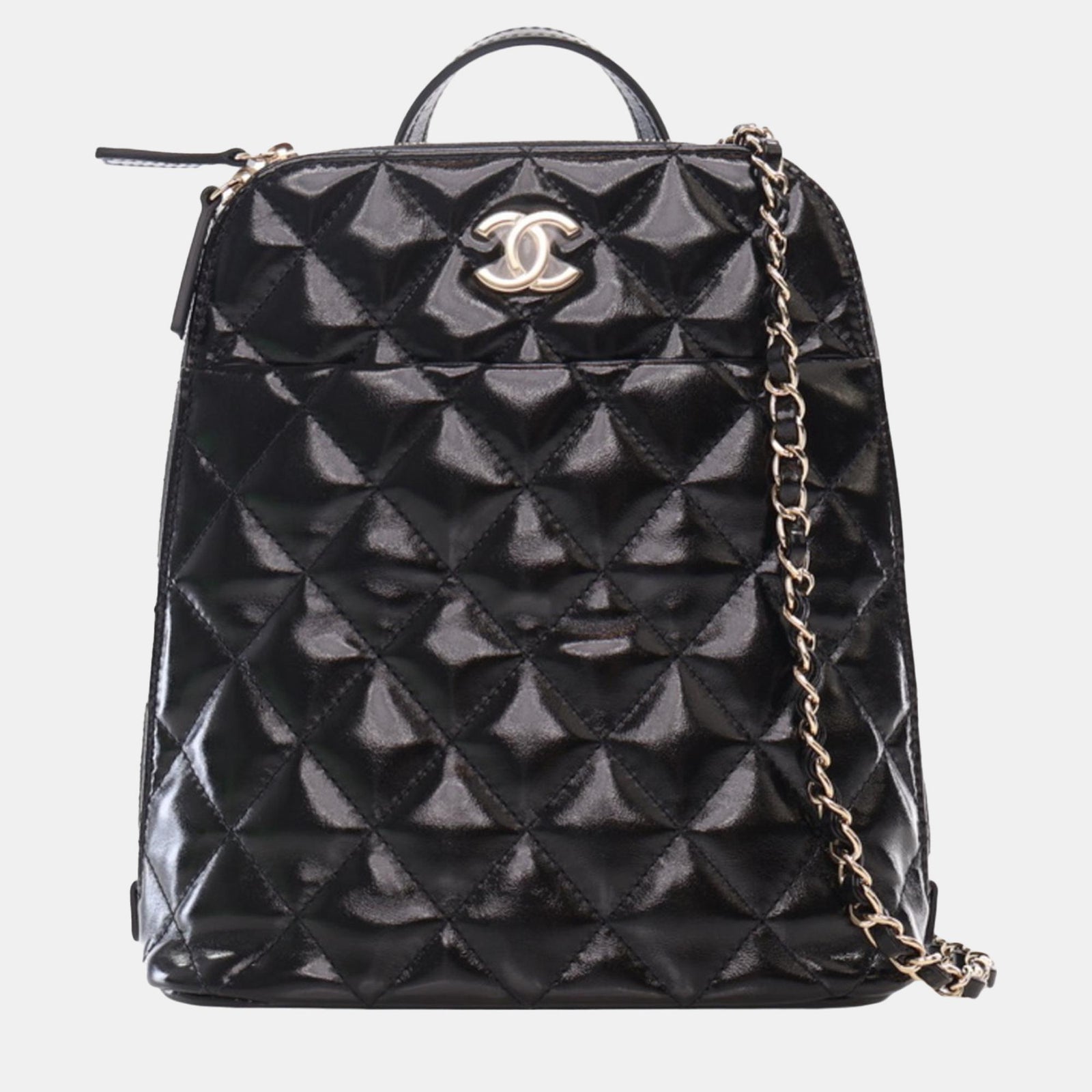 Chanel Sac à dos My Pocket en cuir de veau noir brillant