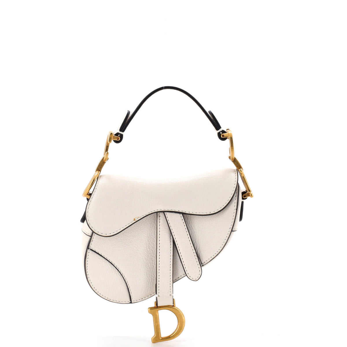 Christian Dior Saddle Handbag Leather Micro