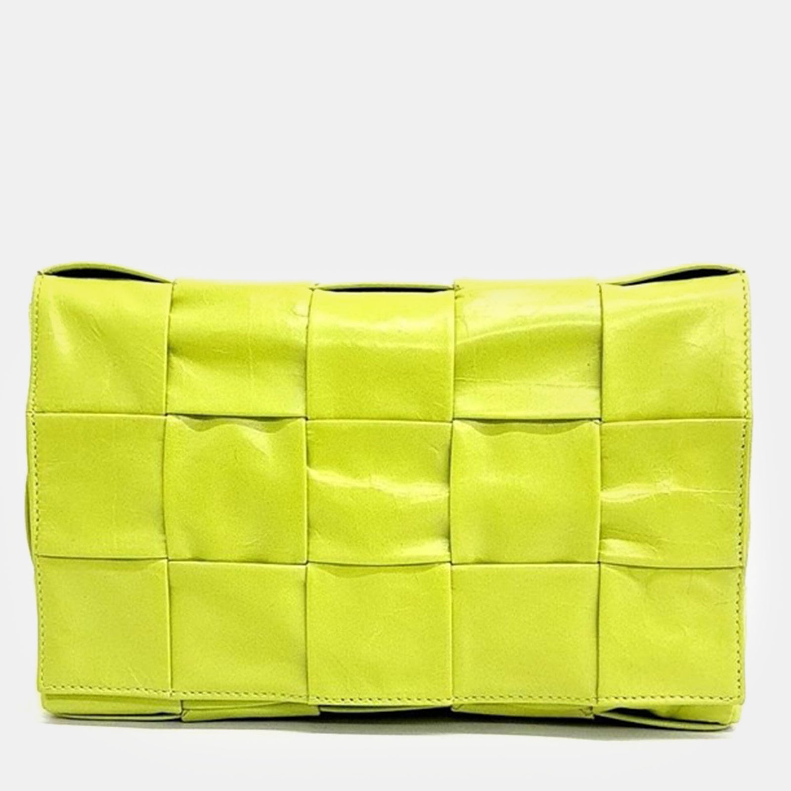 Bottega Veneta Yellow Leather Cassette Shoulder Bag