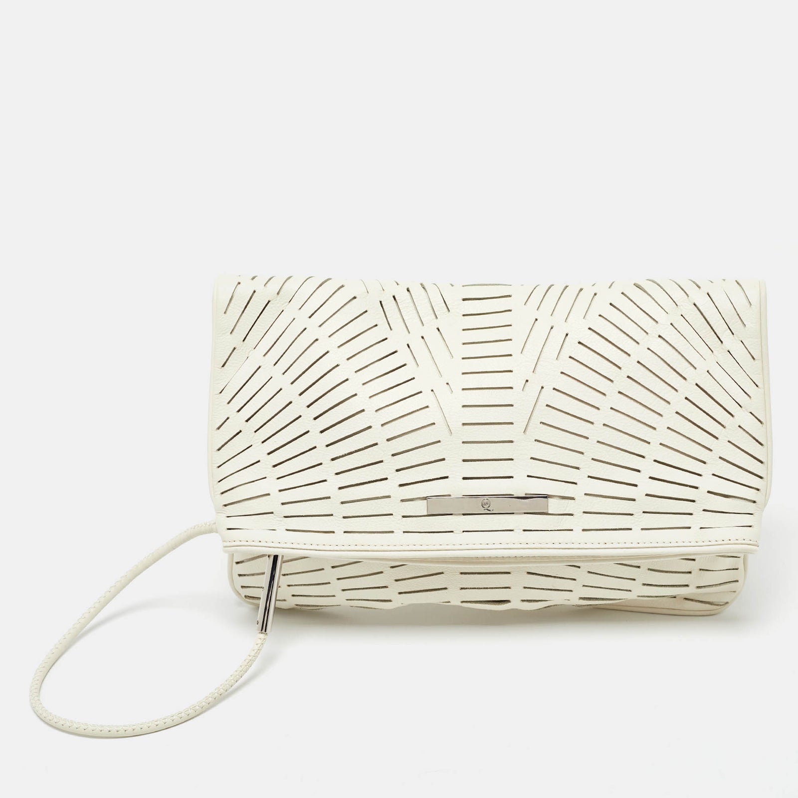 Mcq By Alexander Mcqueen Clutch mit Umschlag und Laserschnitt in gebrochenem Weiß