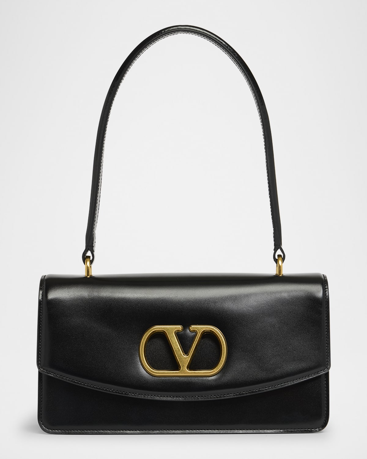 Valentino Vain VLOGO Leather Top-Handle Bag