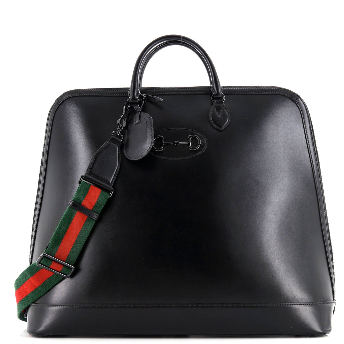 Gucci GUCCI Horsebit 1955 Web Duffle Bag Leather Large