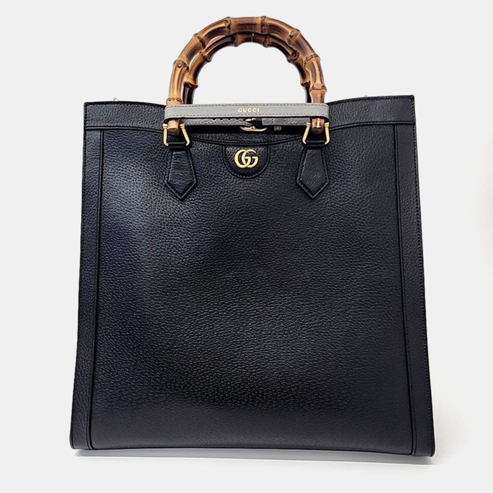 Gucci Grand sac fourre-tout Diana en cuir noir