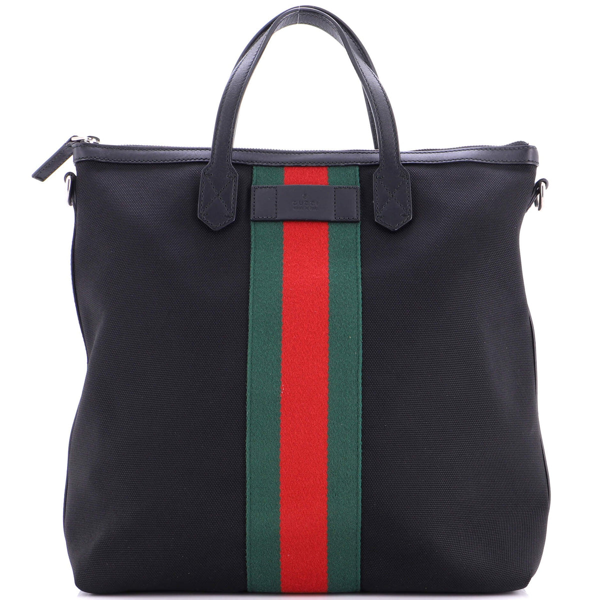 Gucci GUCCI Web Zip Tote Techno Canvas Medium