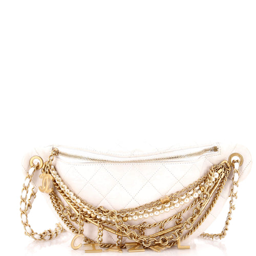 CHANEL All About Chains Waist Bag Quilted Lambskin