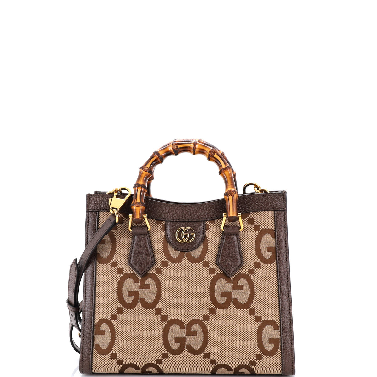 Gucci GUCCI Diana NM Bamboo Handle Tote Jumbo GG Canvas Small