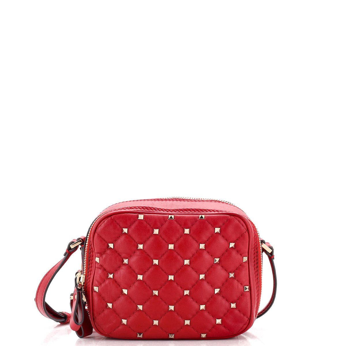 Valentino Garavani VALENTINO GARAVANI Rockstud Spike Camera Bag Quilted Leather Mini