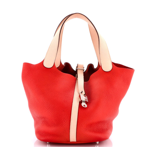 Bicolor Picotin Lock Bag Clemence with Swift MM