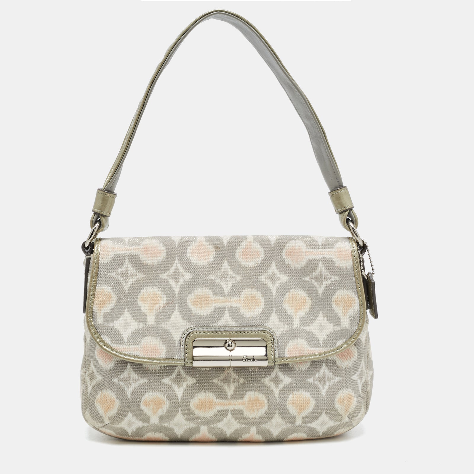 Coach Grey/Multicolor Signature Canvas Op Art Kristin Shoulder Bag