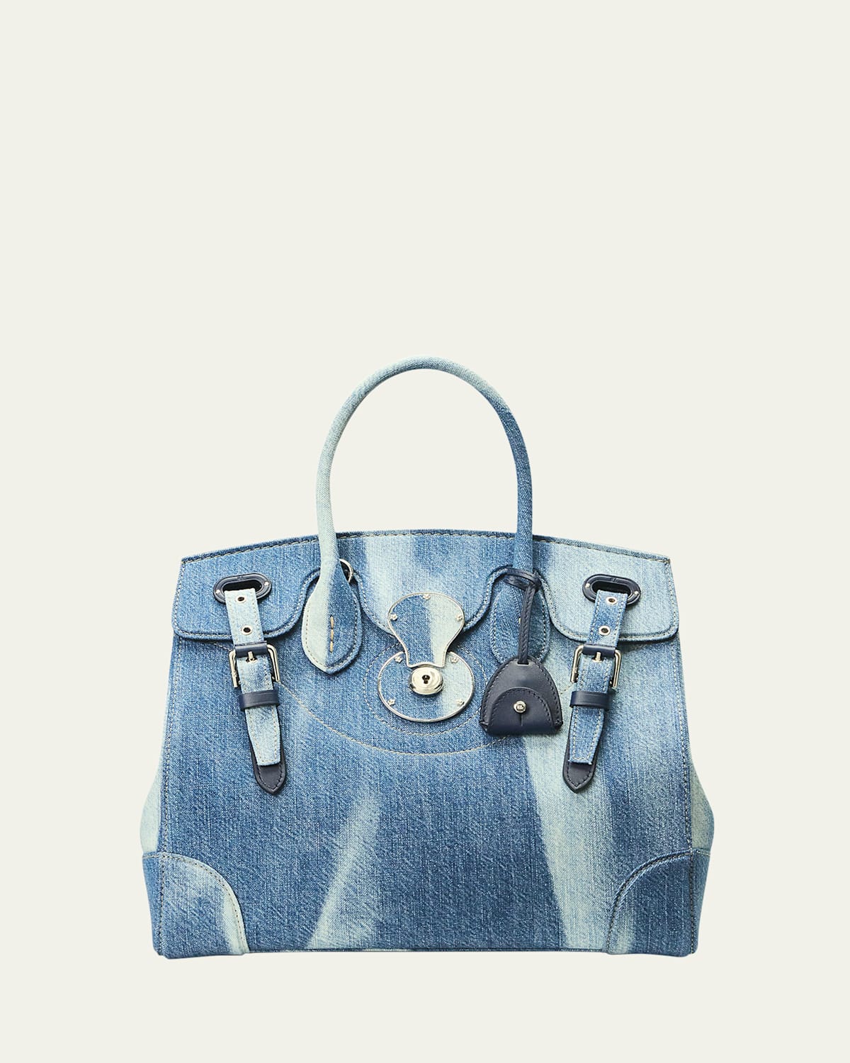 Ralph Lauren Ricky 33 Faded Denim Top-Handle Bag