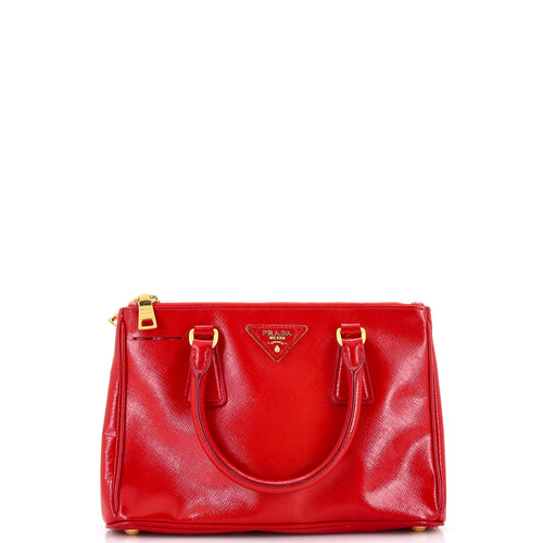 PRADA Double Zip Lux Tote Vernice Saffiano Leather Mini