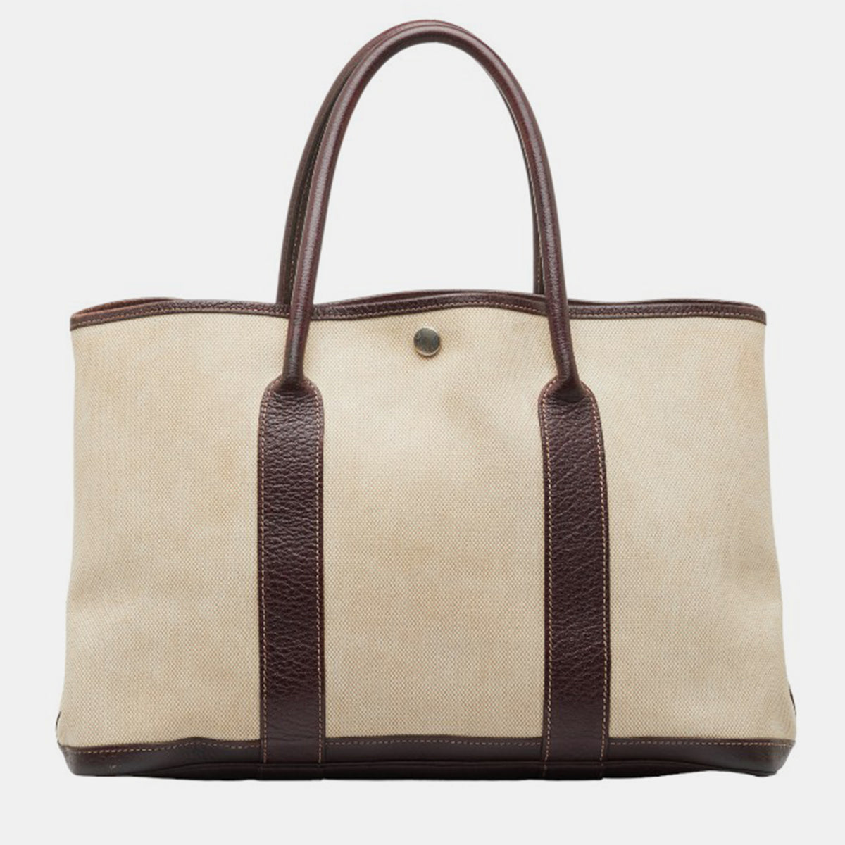 Hermès Brown Canvas Toile Garden Party PM bag
