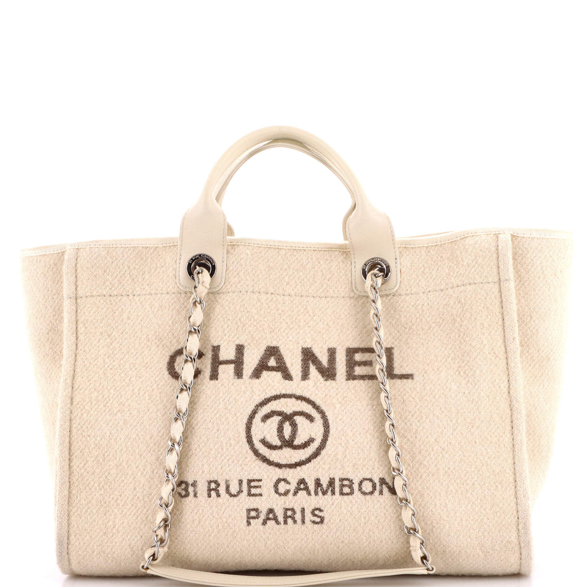 Chanel CHANEL Deauville Tote Mixed Fibers Medium