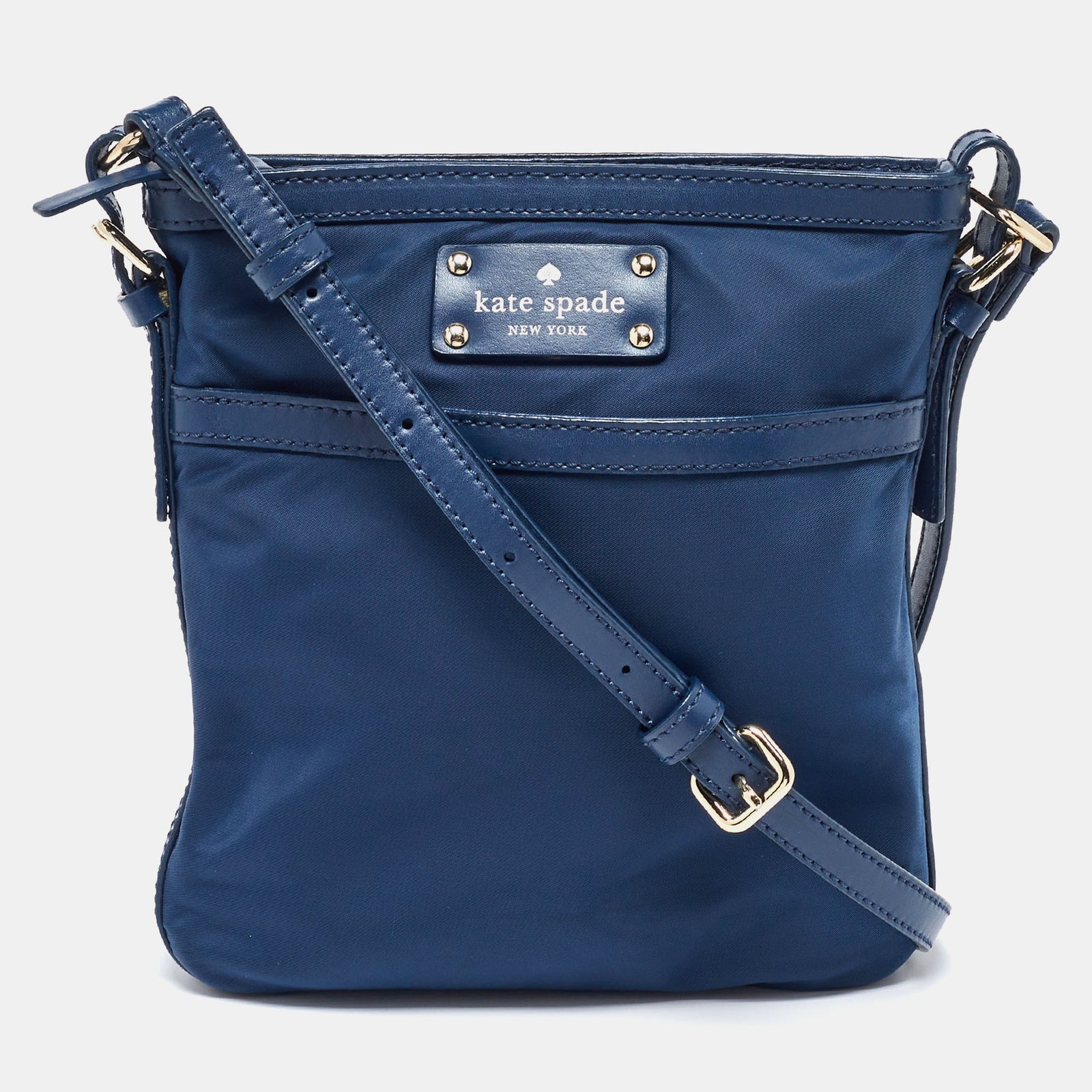 Kate Spade Sac bandoulière en nylon et cuir bleu