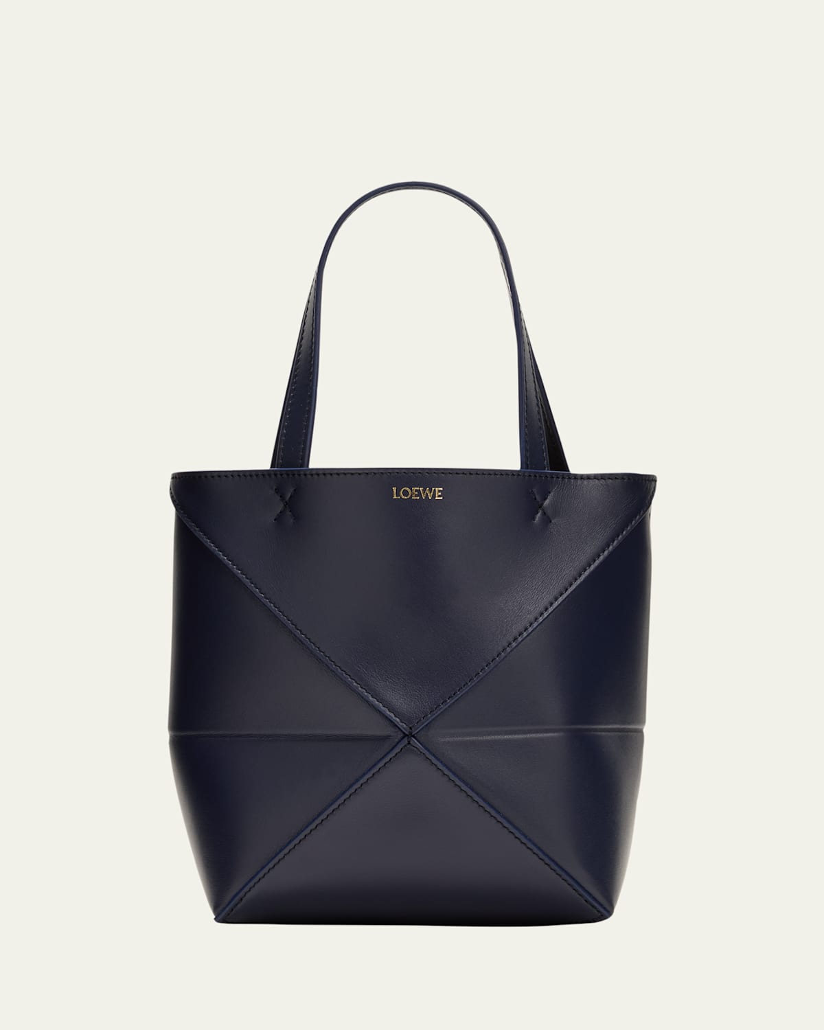 Loewe Puzzle Fold Mini Tote Bag in Shiny Leather