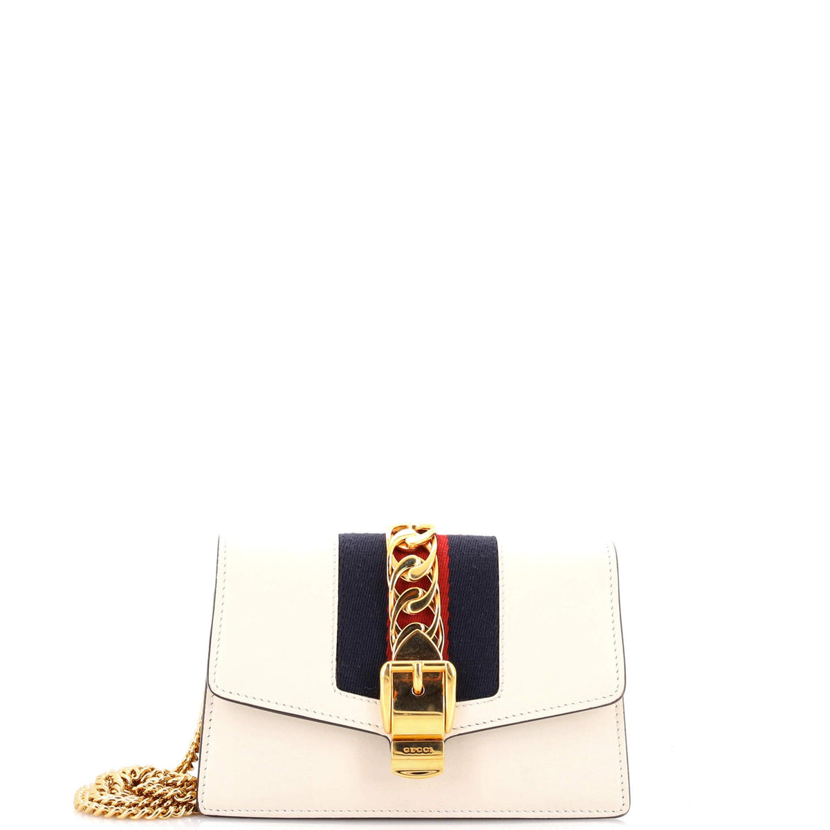 Gucci GUCCI Sylvie Chain Shoulder Bag Leather Super Mini