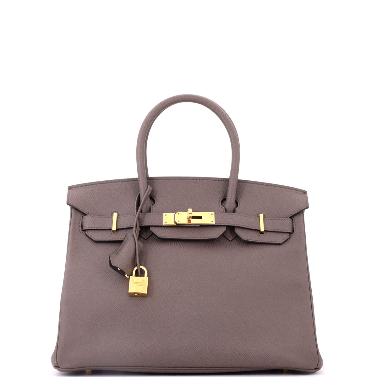 Herm?s Birkin Handbag Grey Epsom with Gold Hardware 30
