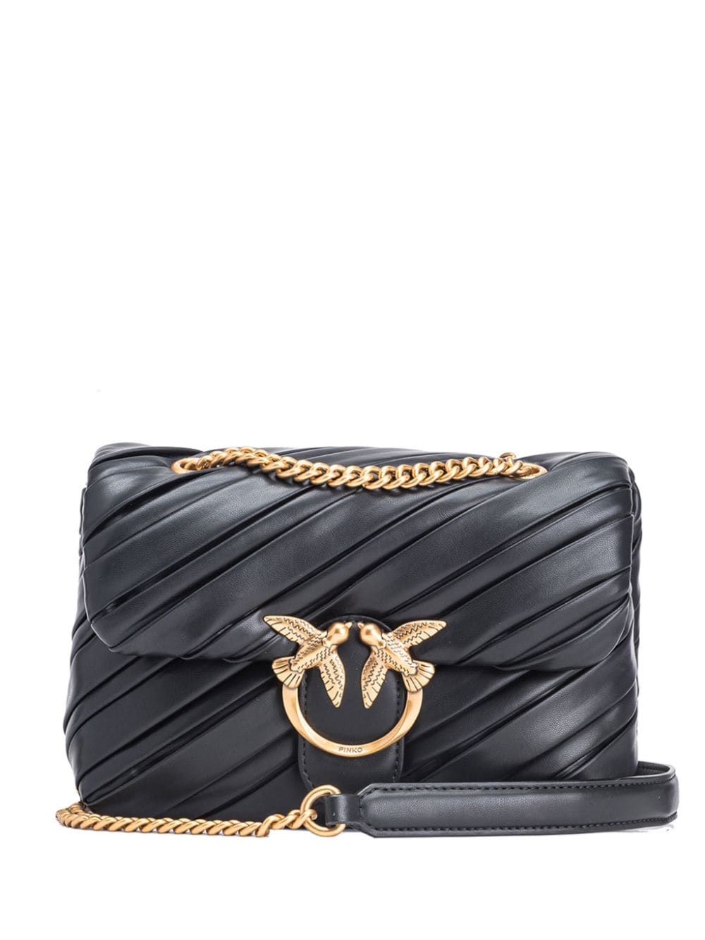 Pinko Women's Quilted Faux Leather Shoulder Bag in Nero/Gold | Size UNI | 100039 Color A1V9Z99Q