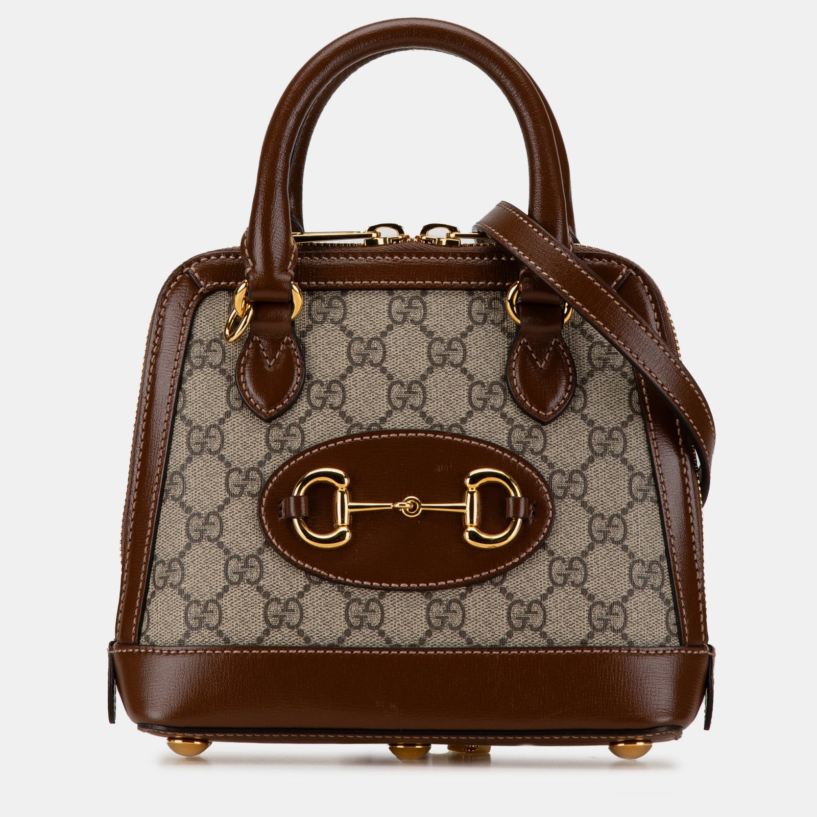 Gucci Mini-Tasche aus GG Supreme „Horsebit 1955“ mit Henkel