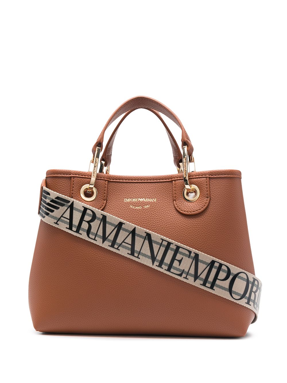 Emporio Armani Women's Myea Small Tote Bag in Leather Brown | Size UNI | Y3D166YFO5B85550