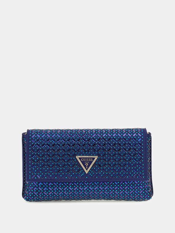Guess Zalina Satin Rhinestone Clutch