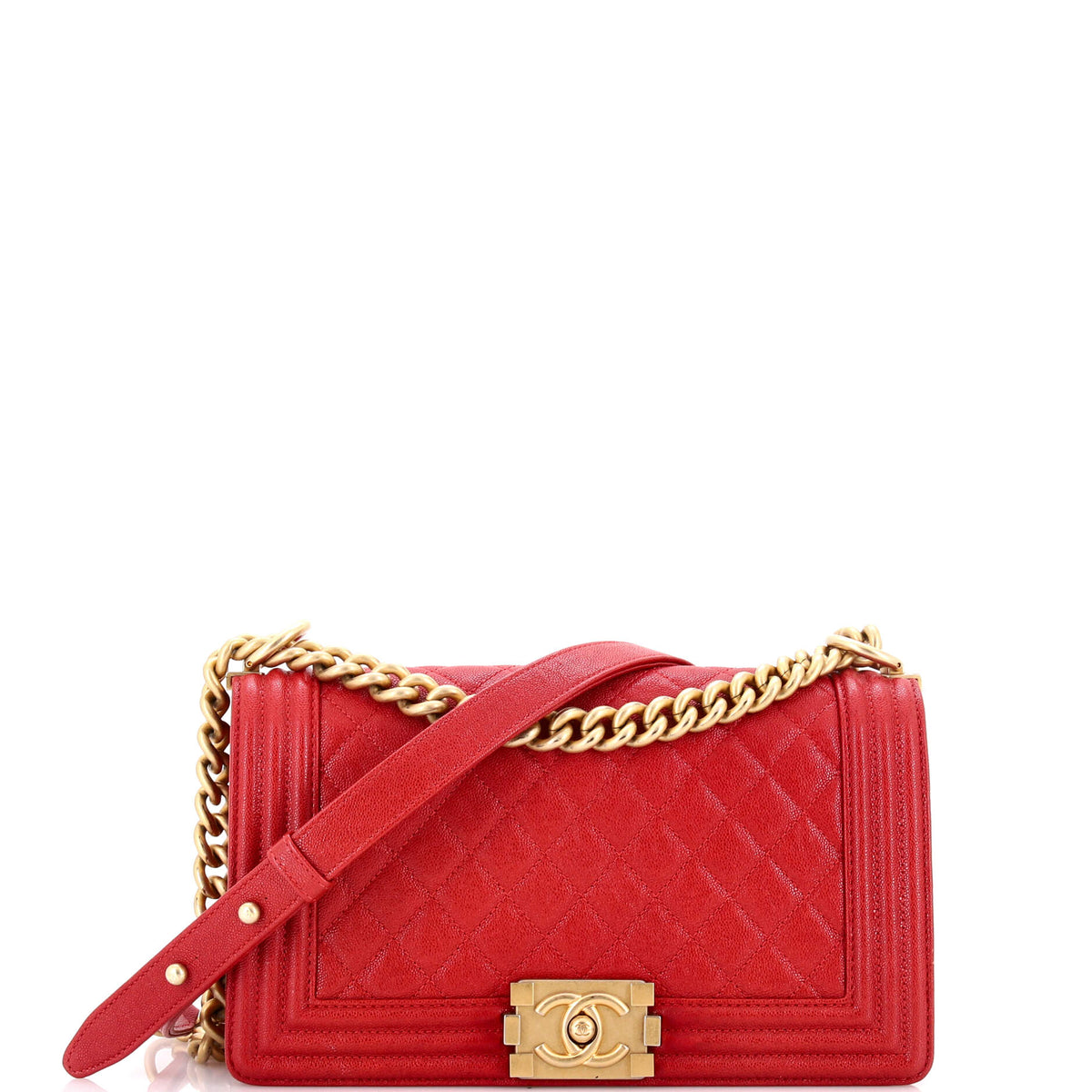 Chanel CHANEL Boy Flap Bag Quilted Caviar Old Medium