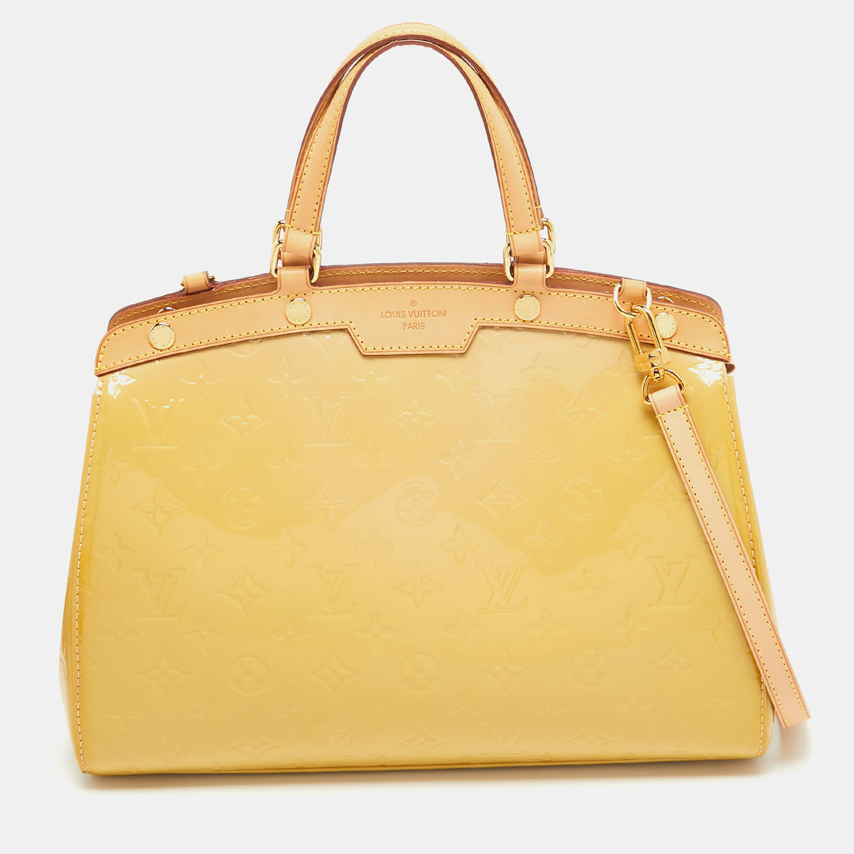 Louis Vuitton Citrine Monogram Vernis Brea MM Bag