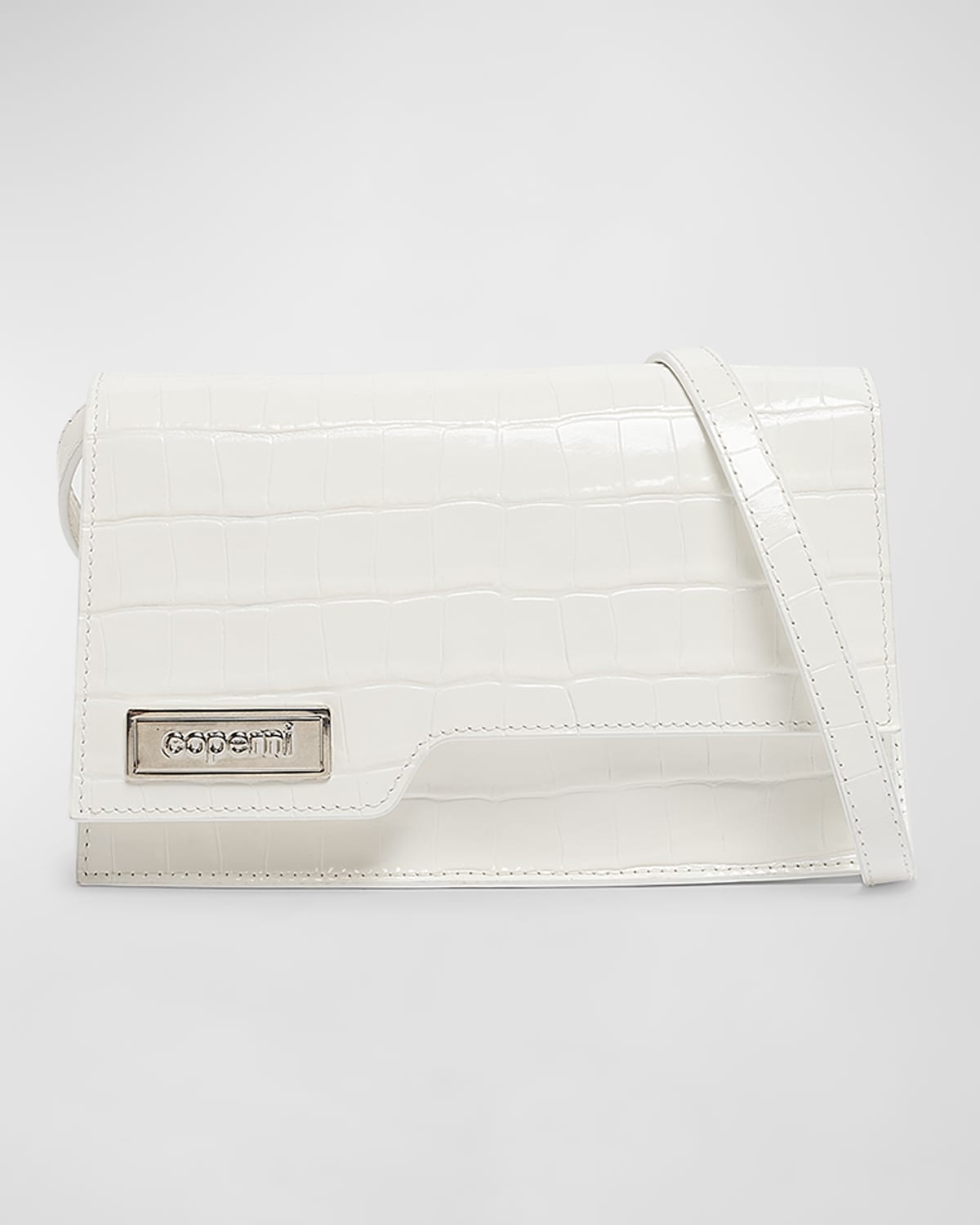 Boss Folder Mini Croc-Embossed Shoulder Bag