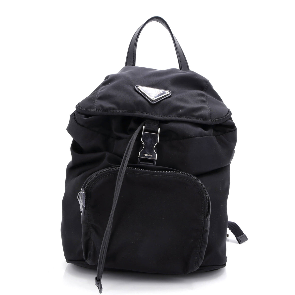 Prada PRADA Single Buckle Pocket Backpack Tessuto Small