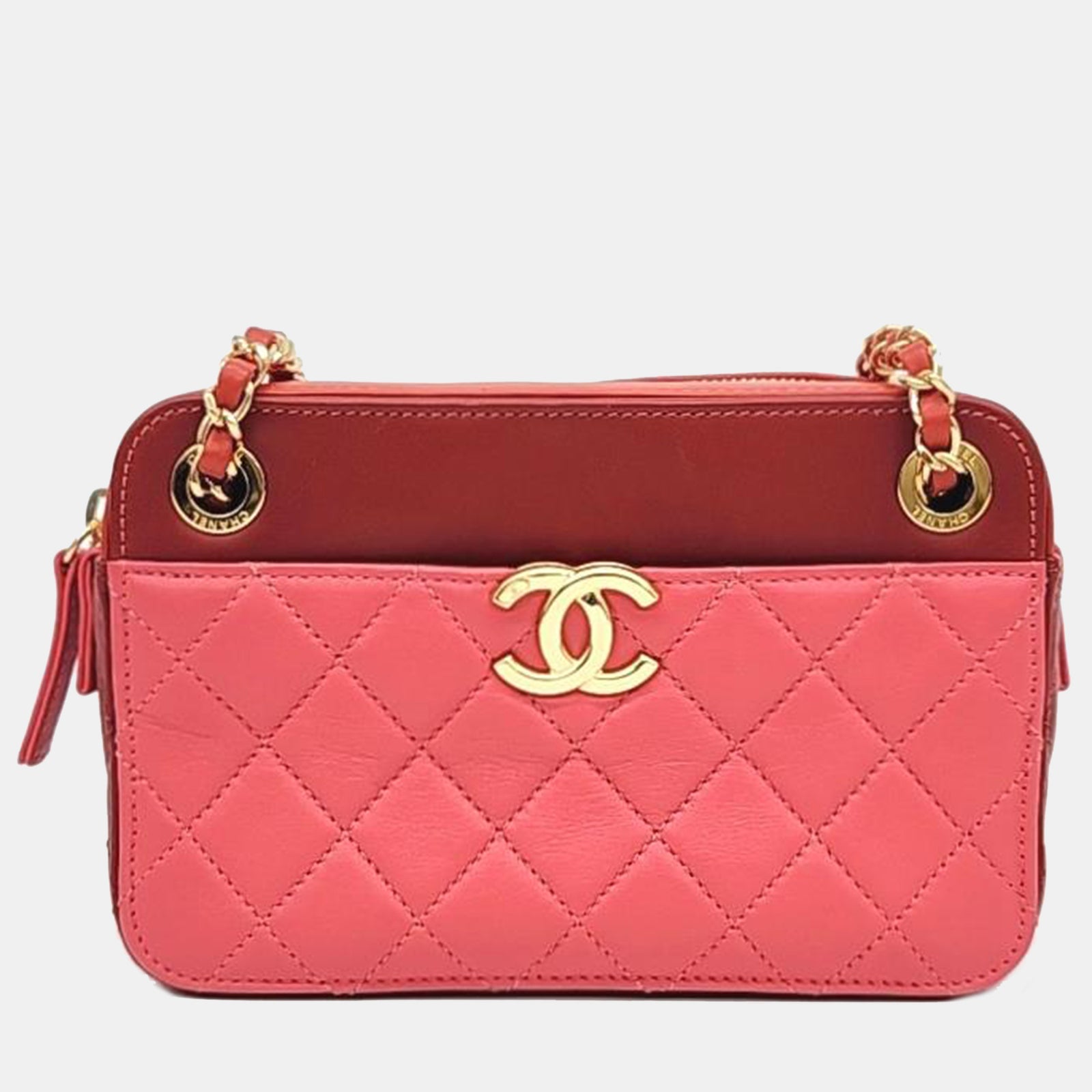 Chanel Sac de voyage décontracté en cuir rouge pour appareil photo