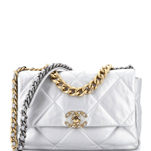 CHANEL 19 Flap Bag Quilted Leather Large