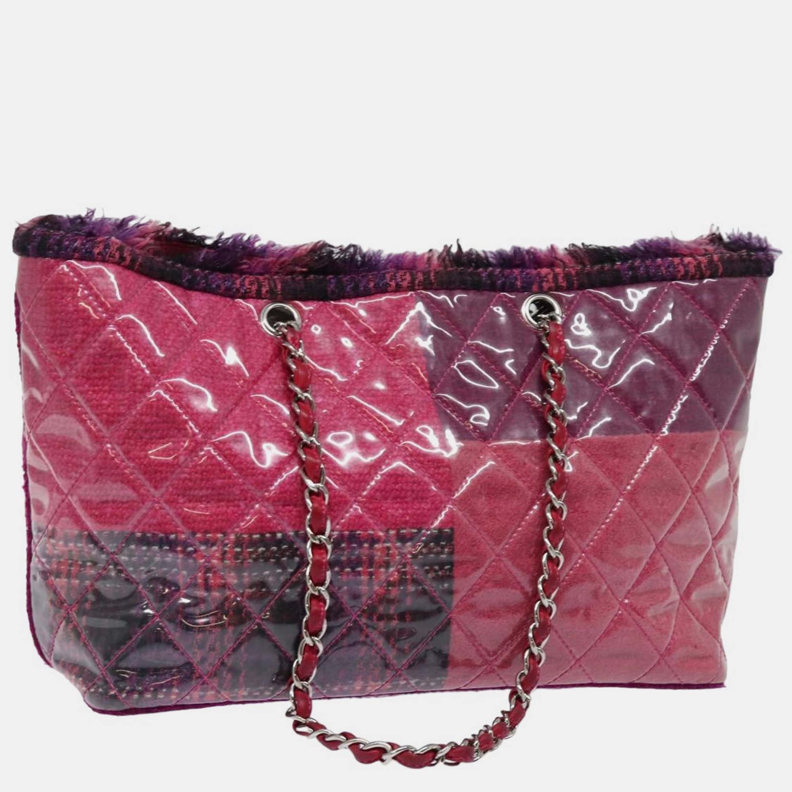 Chanel Lustige Einkaufstasche „Paris-Moscou“ aus rosa Vinyl