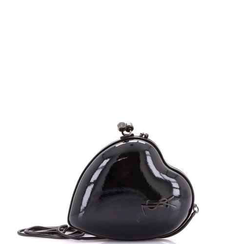 Love Heart Chain Box Clutch Patent Small